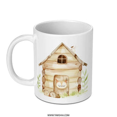 Cute Cabin Mug, Woodland Animal Gift, Cozy Home Decor, Owl Coffee Mug, Animal Lover Mug, Unique Mug Gift, House Mug, Coffee Mug for Owl - Tawshia