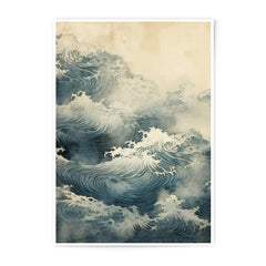 Ocean Waves Photographic Print, Japanese Art Inspired, Sea Art, Wall Decor, Coastal Artwork, Home Decor, Calming Art Print - Tawshia