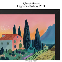 Tuscany Wall Art, Italian Countryside Print, Landscape Painting, Farmhouse Decor, Europe Travel Poster, Tuscan Villa Art, Italy Art Print - Tawshia