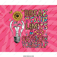 Sunflower Mouse Pad, Motivational Mousepad, Break Your Limits, Outgrow Yourself, Floral Office Decor, Inspirational Gift, Desk Accessories - Tawshia