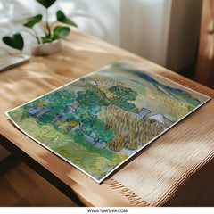 Wheat Fields with House, Photographic Print, Van Gogh Art, Fine Art Print, Landscape Painting, Wall Decor, Impressionist Artwork - Tawshia