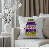 Book Lover Pillow, A Good Book, Bookish Decor, Reading Nook Pillow, Gift for Bookworm, Library Decor Pillow, Cozy Home Pillow - Tawshia