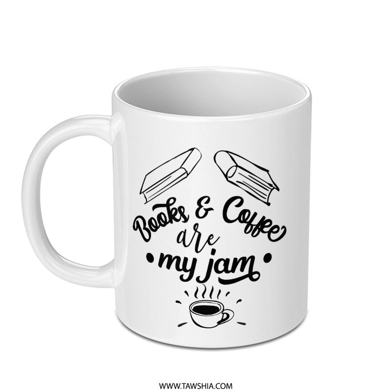 Books and Coffee Mug, Reader Gift, Book Lover Mug, Coffee Mug, Bookish Gift, Bookworm Mug, Novelty Mug, Gift for Teacher - Tawshia