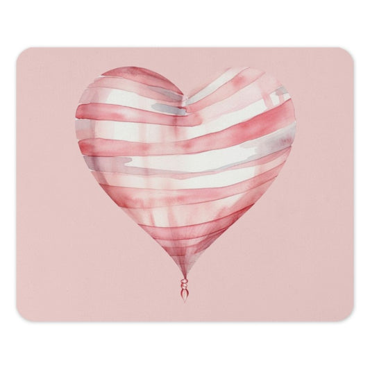 Heart Balloon Mouse Pad, Pink Mousepad, Watercolor Heart, Cute Mousepad, Office Decor, Desk Accessories, Valentine's Day Gift, Gift For Her - Tawshia