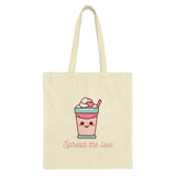 Cute Coffee Tote Bag, Spread Love Shopping Bag, Kawaii Drink Lover Bag, Gift for Coffee Addict, Adorable Gift Tote - Tawshia