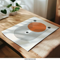 Abstract Sun Photographic Print, Geometric Wall Art, Minimalist Art Print, Modern Home Decor, Circle Print, Line Art Print, Home Decoration - Tawshia