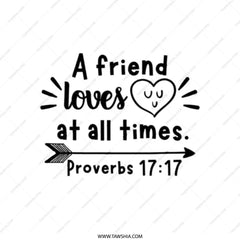 Proverbs Tote Bag, A Friend Loves at All Times Tote, Religious Tote, Christian Gift, Inspirational Bag, Friendship Gift, Verse Tote - Tawshia