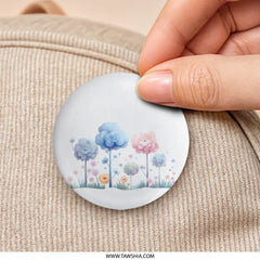 Floral Garden Pinback Button, Cute Pastel Flowers, Aesthetic Lapel Pin, Unique Gift Idea, Spring Accessory, Nature Inspired Badge - Tawshia