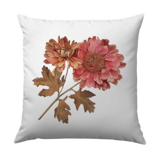 Chrysanthemum Pillow, Floral Design Pillow, Botanical Pillow, Pressed Flowers Pillow, Autumn Decor Pillow, Fall Colors Pillow, Floral Home - Tawshia