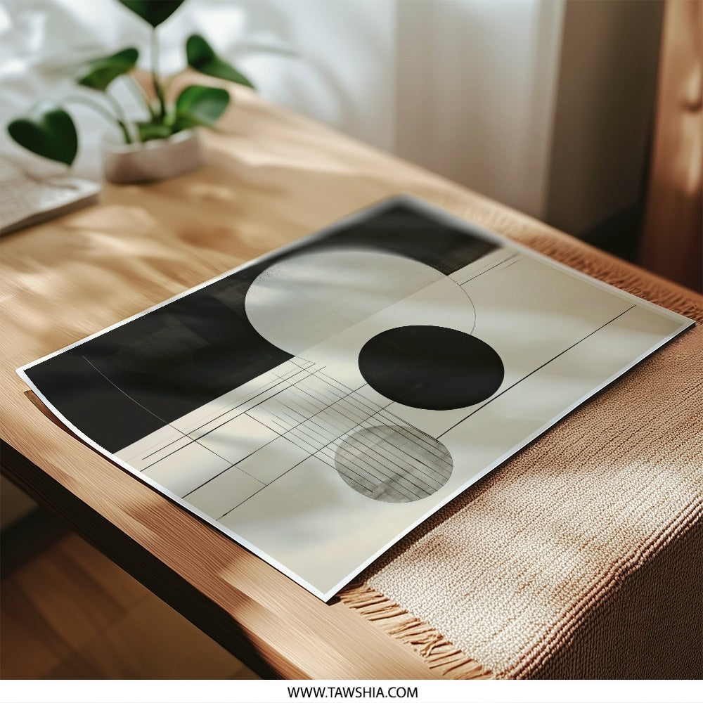 Geometric Art Photographic Print, Minimalist Wall Decor, Circle Art Print, Abstract Art Print, Modern Home Decor - Tawshia
