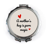 Mother's Hug Pocket Mirror, Magic Love, Mom Gift, Sentimental Present, Heart Design, Portable Makeup Mirror, Mom Pocket Mirror - Tawshia