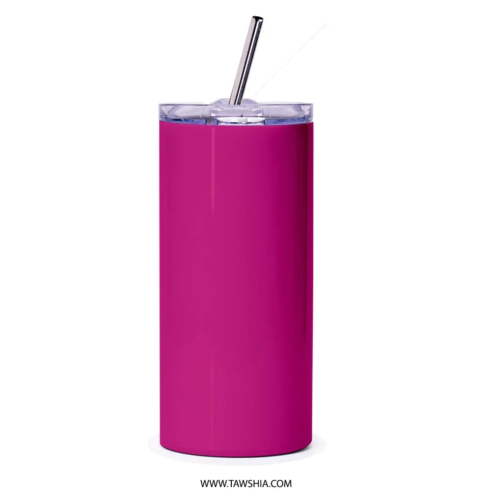 Vibrant Pink Tumbler with Straw Travel Drinkware product type