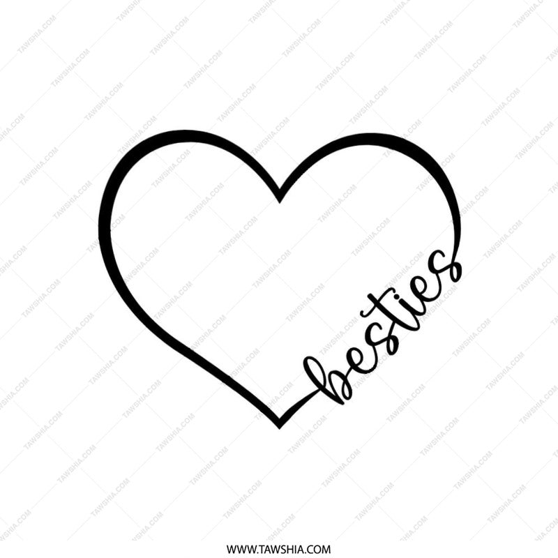 Besties Heart Pillow, Best Friend Gift, Friendship Pillow, Cute Pillow, Home Decor, Gift for Her, Unique Pillow, Stylish Cushion - Tawshia