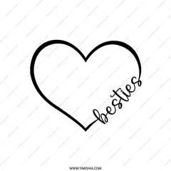 Besties Heart Pillow, Best Friend Gift, Friendship Pillow, Cute Pillow, Home Decor, Gift for Her, Unique Pillow, Stylish Cushion - Tawshia