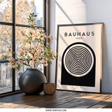 Bauhaus 1923 Wall Art, Minimalist Print, Abstract Circle Art, Modern Home Decor, Geometric Poster, Gallery Wall Art, Black and White Art - Tawshia