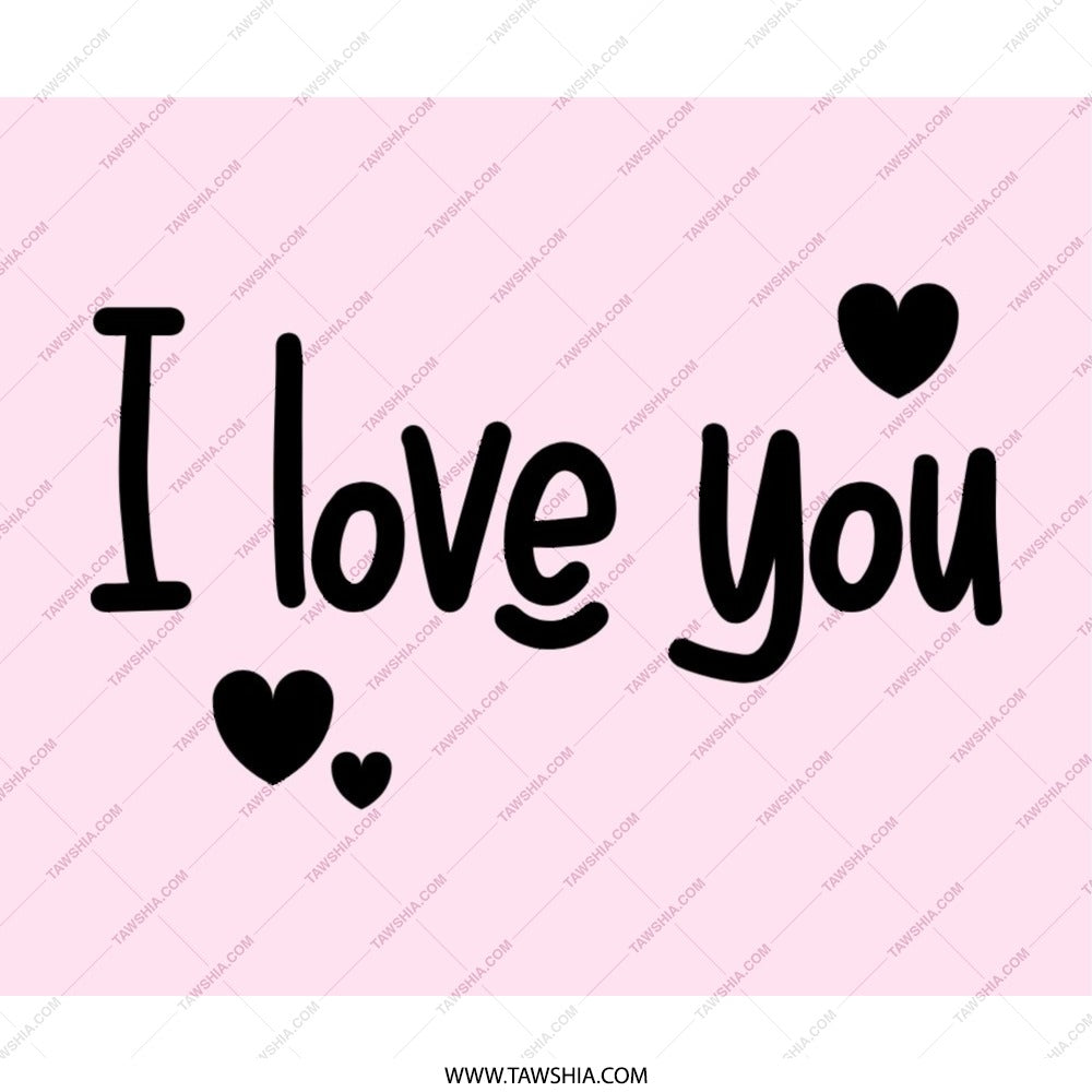 I Love You Mouse Pad, Cute Hearts Mousepad, Pink Desk Accessory, Valentine's Day Gift, Sweet Desk Decor, Office Gift, Heart Mouse Mat - Tawshia