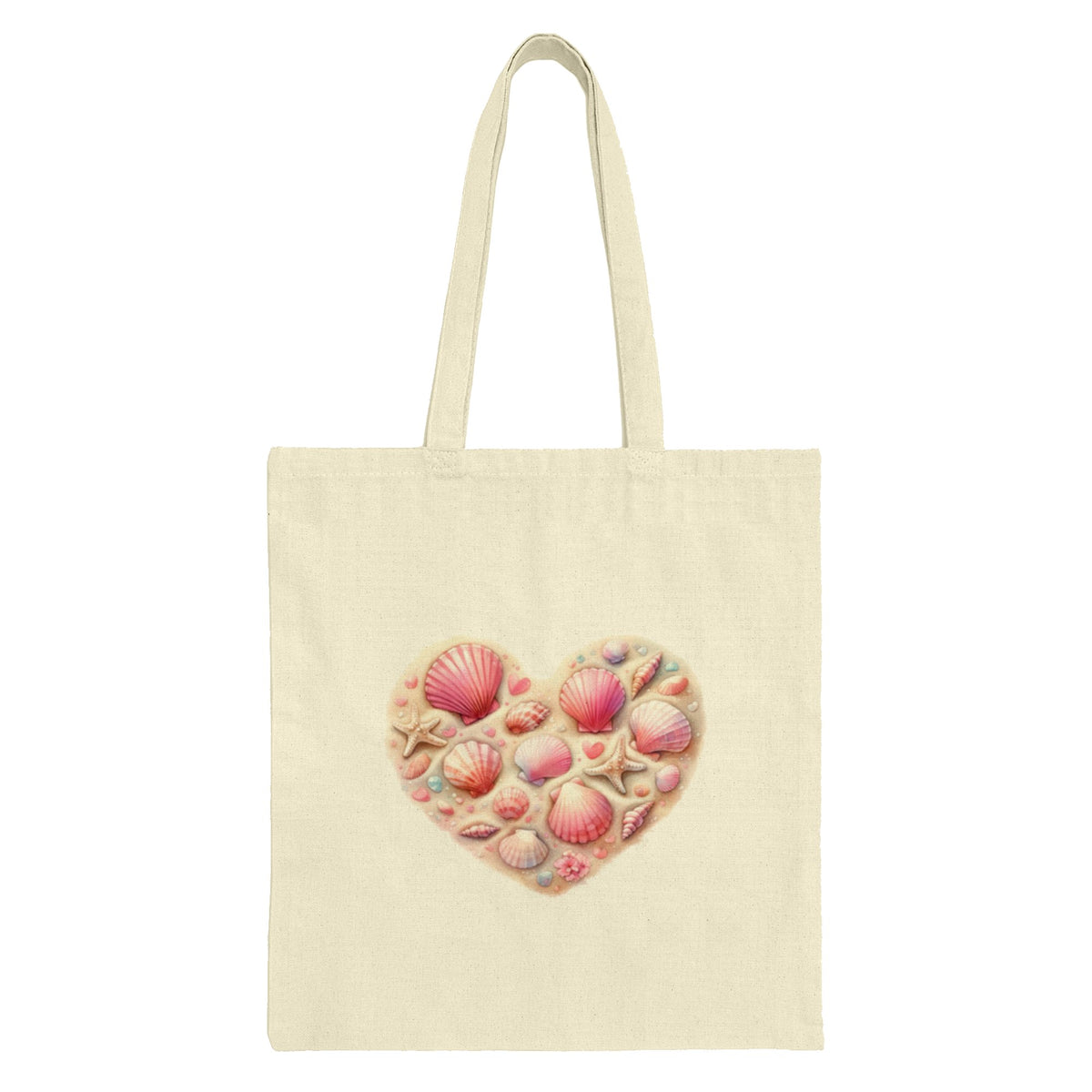 Heart Shaped Seashell Design on Tote Bag product type