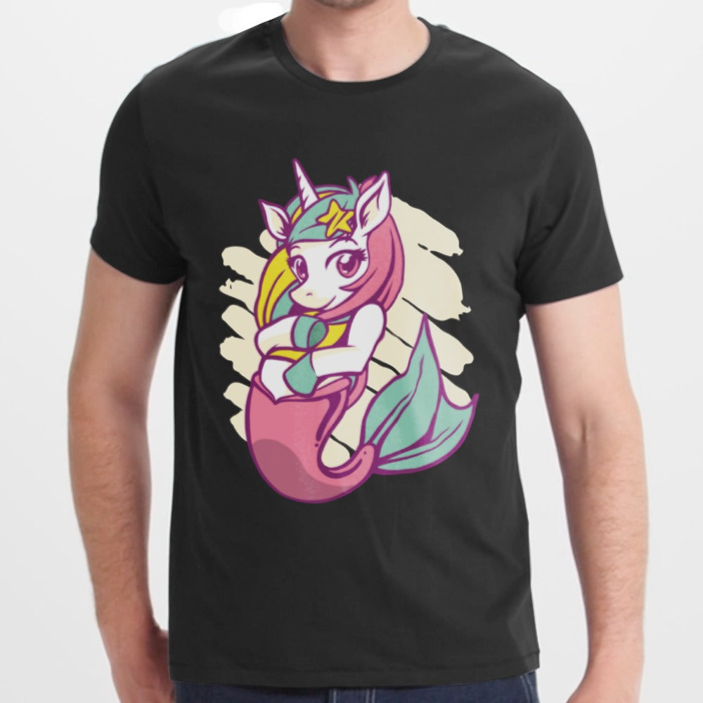 Colorful Cartoon Unicorn Mermaid Graphic T-shirt product