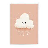 Cute Cloud Photographic Print, Nursery Art Print, Whimsical Decor, Weather Illustration, Smiling Cloud, Kids Room Decor, Pastel Art - Tawshia
