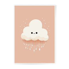 Cute Cloud Photographic Print, Nursery Art Print, Whimsical Decor, Weather Illustration, Smiling Cloud, Kids Room Decor, Pastel Art - Tawshia