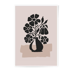 Floral Photographic Print, Flower Still Life Art, Botanical Home Decor, Minimalist Vase Artwork, Black Flowers Wall Art - Tawshia