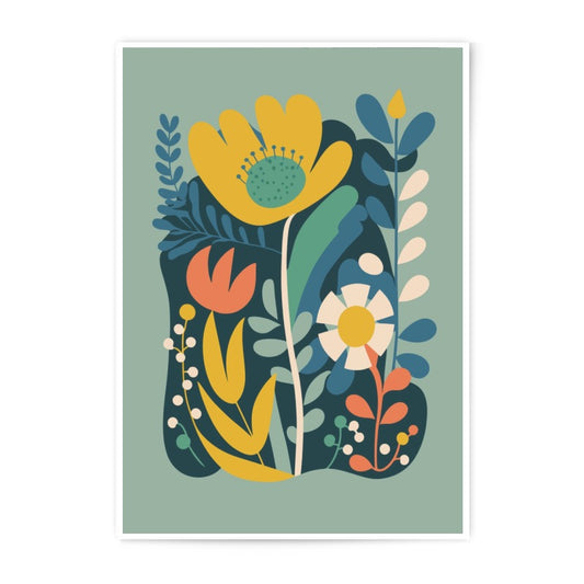 Floral Photographic Print, Botanical Art Print, Flower Wall Art, Retro Floral Print, Colorful Flower Print, Home Decor, Gift Idea - Tawshia