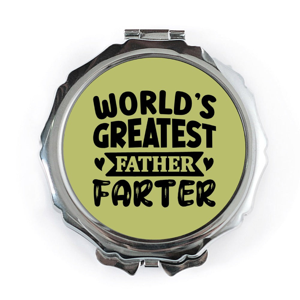 Worlds Greatest Farter Pocket Mirror, Funny Dad Gift, Novelty Present, Humorous Gift, Compact Mirror, Dad Joke, Gag Gift for Father - Tawshia