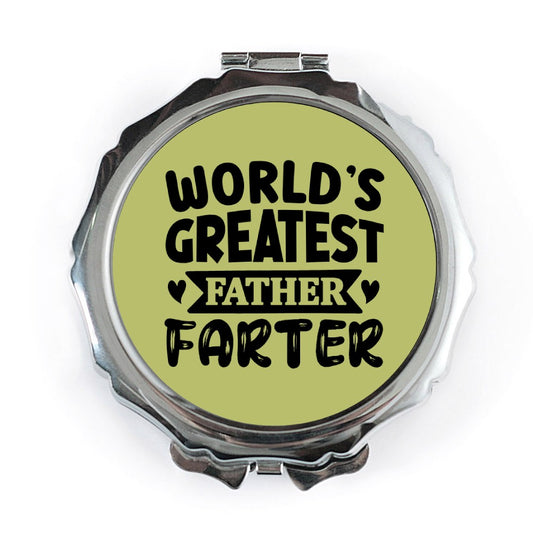Worlds Greatest Farter Pocket Mirror, Funny Dad Gift, Novelty Present, Humorous Gift, Compact Mirror, Dad Joke, Gag Gift for Father - Tawshia