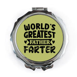 Worlds Greatest Farter Pocket Mirror, Funny Dad Gift, Novelty Present, Humorous Gift, Compact Mirror, Dad Joke, Gag Gift for Father - Tawshia