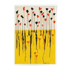 Abstract Flower Photographic Print, Modern Art Print, Yellow and Black Wall Art, Home Decor, Floral Art, Unique Gift Idea, Living Room Decor - Tawshia