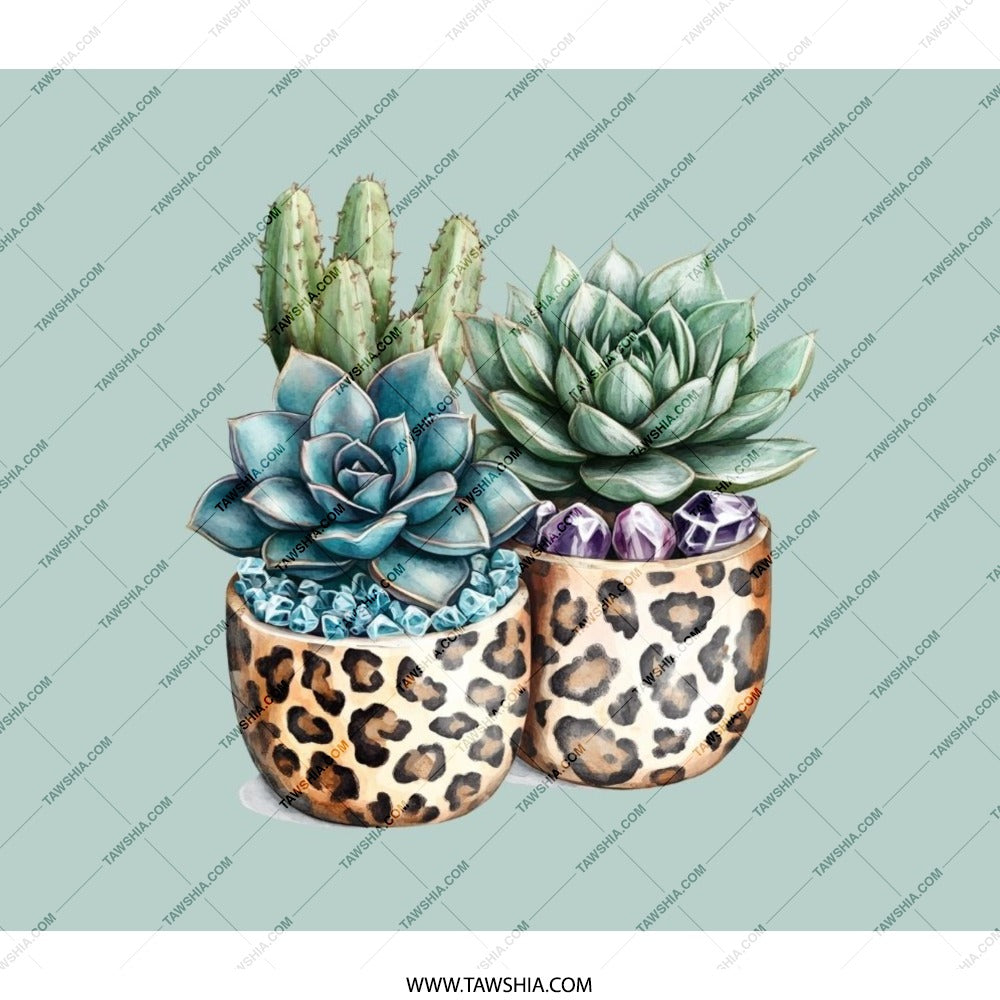 Leopard Succulents BackPack, Trendy Bookbag, Plant Lover Gift, Unique Design, School Bag, Stylish BackPack for Adults, Student Bag - Tawshia