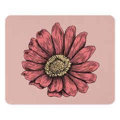 Pink Flower Mouse Pad, Floral Desk Accessory, Pretty Office Decor, Botanical Illustration, Elegant Mousepad, Gift For Her, Floral Mouse Mat - Tawshia