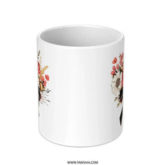 Floral Bouquet Mug, Red Rose Design, Decorative Coffee Mug, Flower Lover Gift, Elegant Tea Mug, Unique Mug Gift, Gift for Her - Tawshia