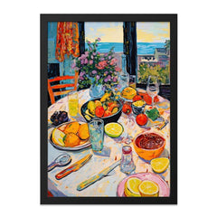 Still Life Wall Art, Impressionist Painting Print, Food Art Decor, Kitchen Wall Decor, Fruit and Flowers Art, Dining Room Art Print - Tawshia