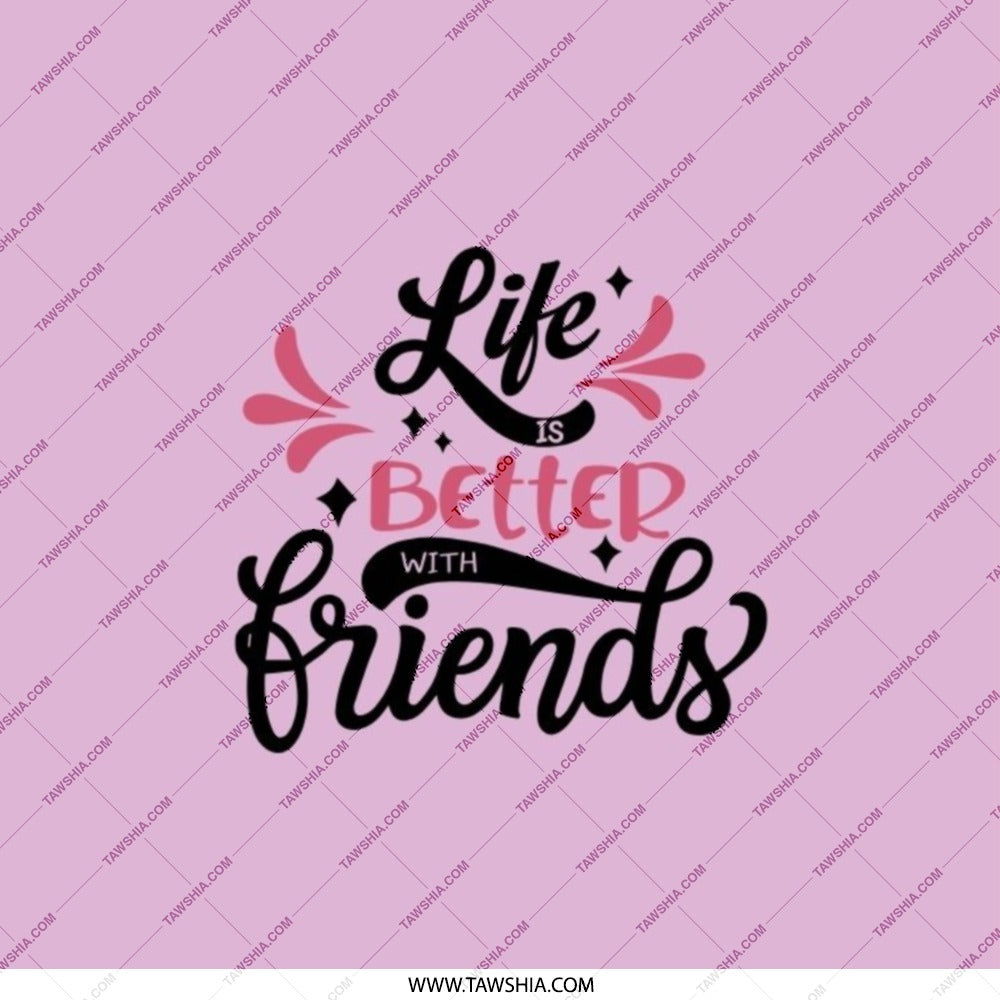 Friends Pocket Mirror, Life is Better with Friends Compact Mirror, Best Friend Gift, Friendship Mirror, Cute Pocket Mirror for Women - Tawshia