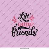 Friends Pocket Mirror, Life is Better with Friends Compact Mirror, Best Friend Gift, Friendship Mirror, Cute Pocket Mirror for Women - Tawshia