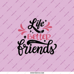 Friends Pocket Mirror, Life is Better with Friends Compact Mirror, Best Friend Gift, Friendship Mirror, Cute Pocket Mirror for Women - Tawshia
