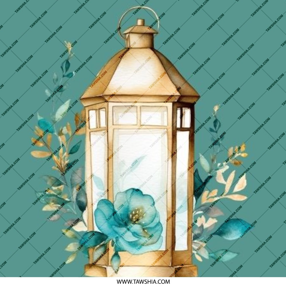 Lantern Pinback Button, Floral Pinback Button, Teal Pin Button, Flower Button, Light Pin, Gift For Friend, Aesthetic Pinback Button - Tawshia