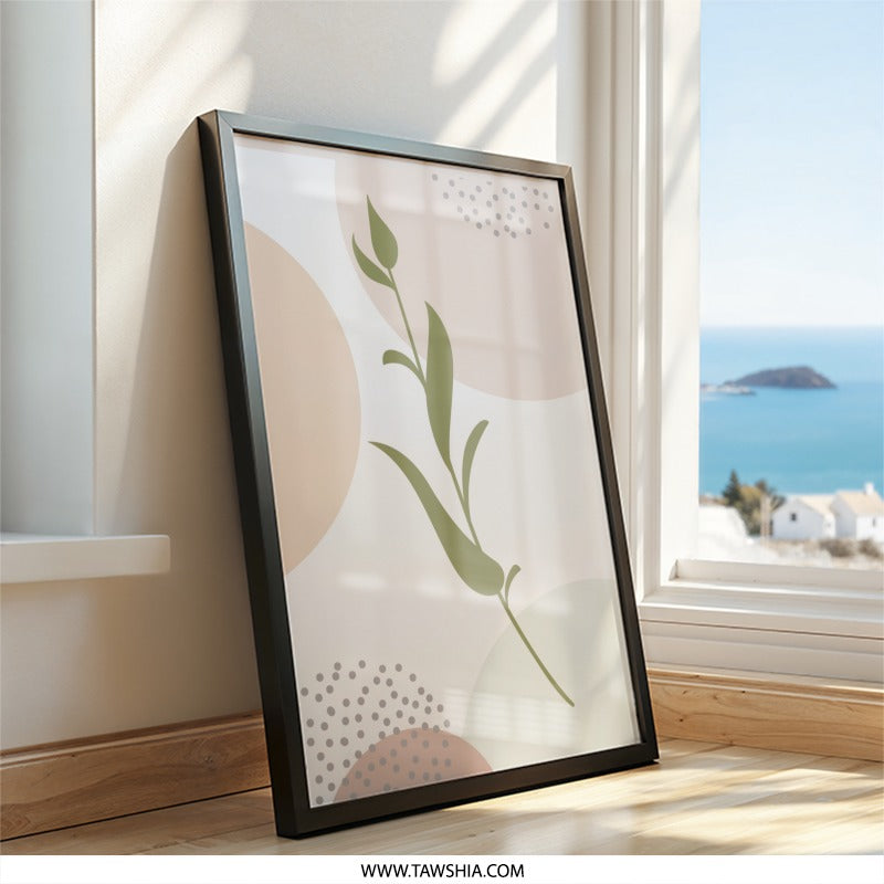 Abstract Floral Wall Art, Botanical Print, Minimalist Art, Modern Home Decor, Neutral Tone Art Print - Tawshia