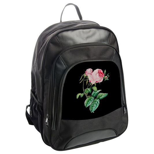 Pink Rose Backpack, Floral Backpack, Botanical Print, Garden Backpack, Vintage Rose, Nature Inspired, Gift for Her, Trendy Backpack - Tawshia
