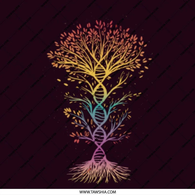 Vibrant DNA Tree Design Print Wall Art product