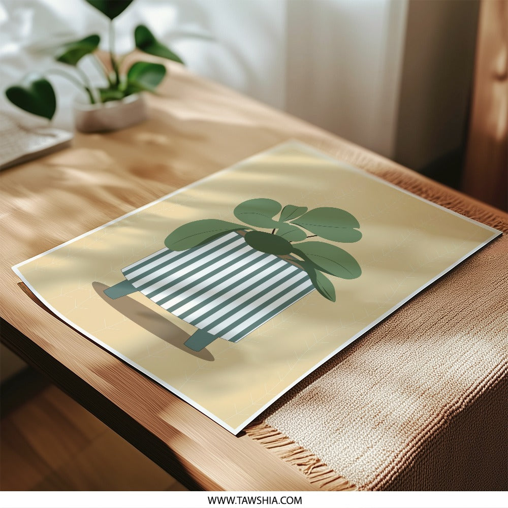 Houseplant Photographic Print, Plant Illustration Wall Art, Minimalist Home Decor, Modern Plant Art Print, Indoor Plant Artwork - Tawshia