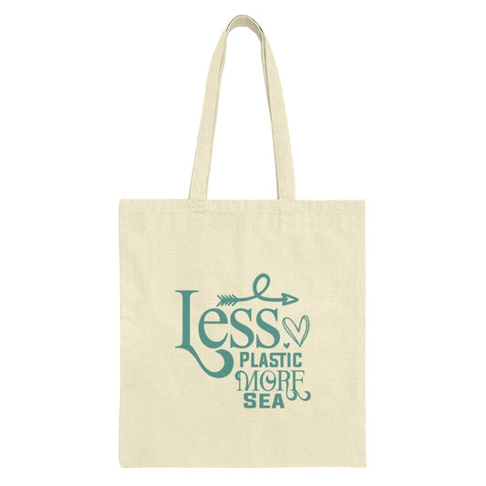 Less Plastic More Sea Tote Bag, Eco Friendly Bag, Beach Lover Gift, Ocean Conservation Tote, Reusable Grocery Bag, Environmentally Friendly - Tawshia