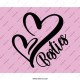 Besties Heart Mouse Pad, BFF Gift, Best Friend Mousepad, Friendship Present, Cute Desk Decor, Gift For Her, Desk Accessory - Tawshia