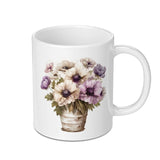 Floral Anemone Mug, Watercolor Flower Bouquet Cup, Unique Coffee Mug, Artistic Gift Mug, Flower Lover Gift, Cute Mug, Floral Mug Design - Tawshia