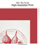 Fig Photographic Print, Red Fruit Art, Kitchen Wall Decor, Botanical Print, Modern Still Life, Fine Art Print, Home Decor Art, Food Art - Tawshia