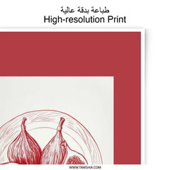 Fig Photographic Print, Red Fruit Art, Kitchen Wall Decor, Botanical Print, Modern Still Life, Fine Art Print, Home Decor Art, Food Art - Tawshia