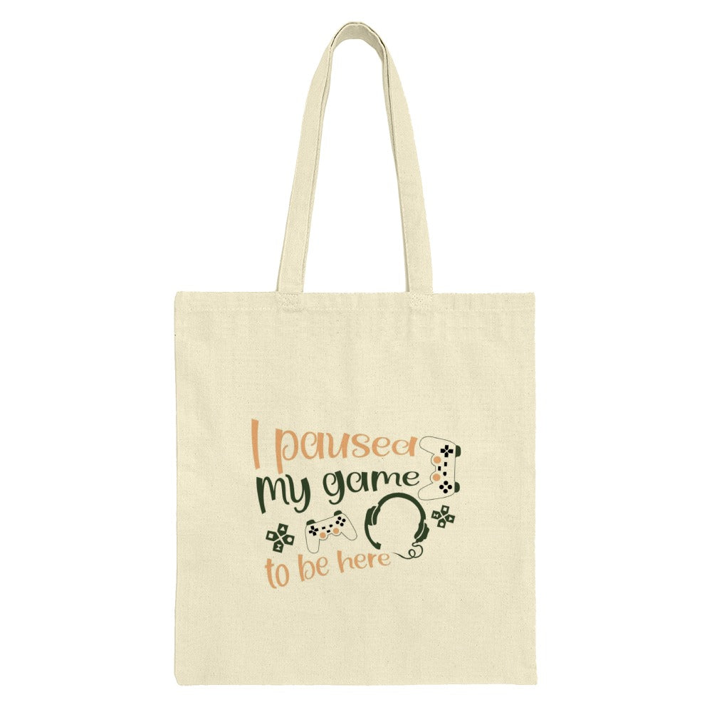 Funny Gamer Tote Bag, I Paused My Game, Video Game Lover Gift, Gaming Headset, Gift for Him, Gift for Her, Unique Tote Bag - Tawshia