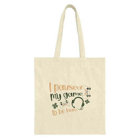 Funny Gamer Tote Bag, I Paused My Game, Video Game Lover Gift, Gaming Headset, Gift for Him, Gift for Her, Unique Tote Bag - Tawshia