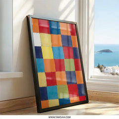 Colorful Squares Wall Art, Abstract Painting Print, Geometric Art Decor, Modern Art Poster, Living Room Wall Art - Tawshia